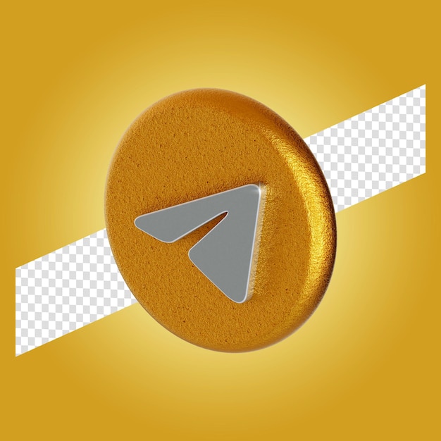 Ilustração da renderização 3d do aplicativo do logotipo do telegram isolada