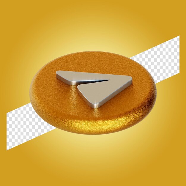 Ilustração da renderização 3d do aplicativo do logotipo do telegram isolada