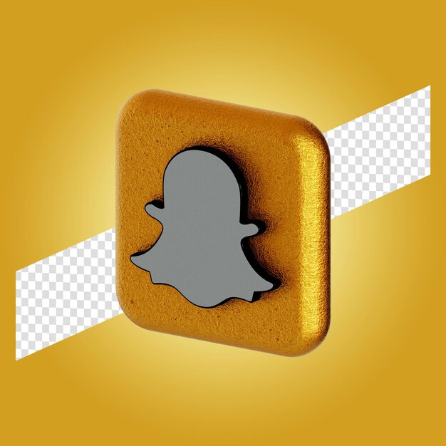 Ilustração da renderização 3d do aplicativo do logotipo snapchat isolada