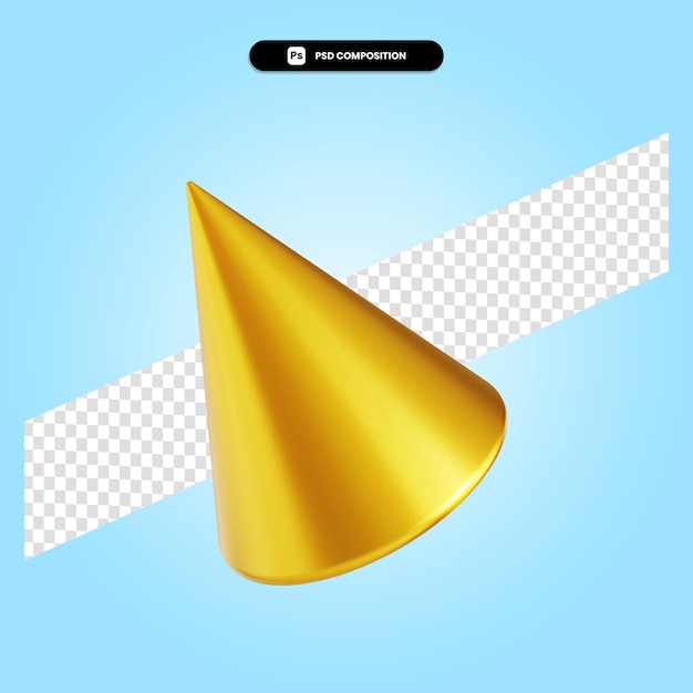 PSD ilustração da renderização 3d do cone isolada