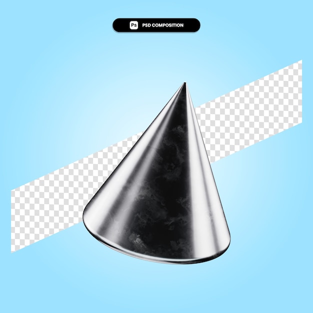PSD ilustração da renderização 3d do cone isolada