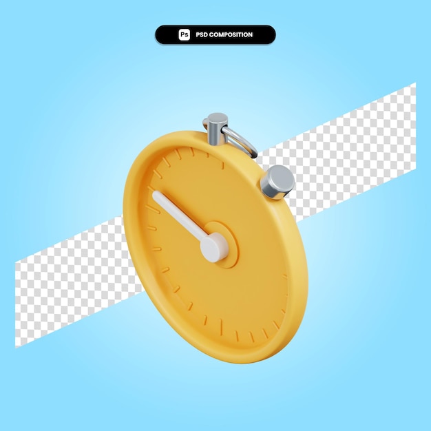 Ilustração da renderização 3d do cronômetro isolada