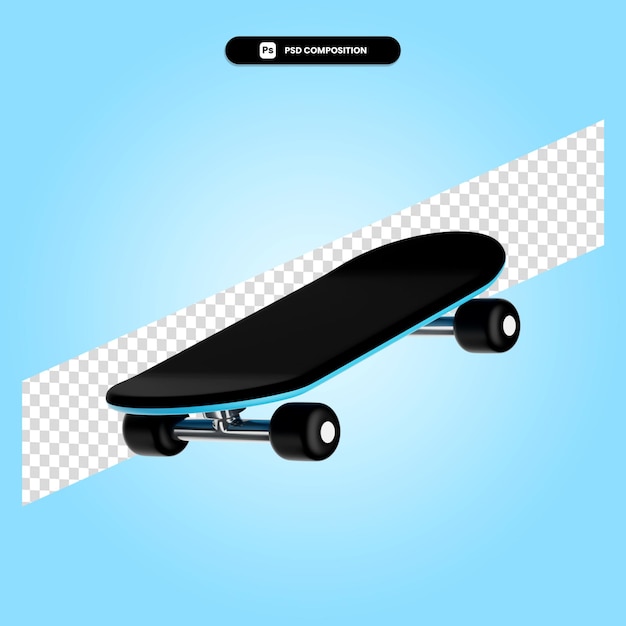 PSD ilustração da renderização 3d do skate isolada