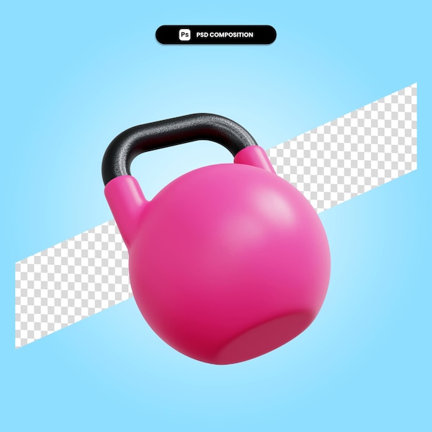 Ilustração da renderização 3d kettlebell isolada