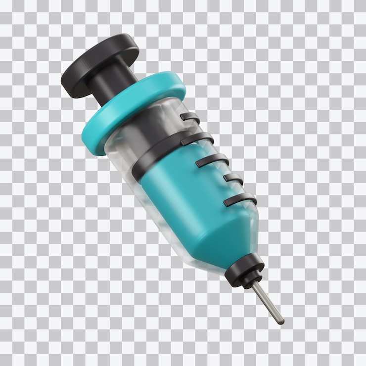 PSD ilustração da seringa 3d