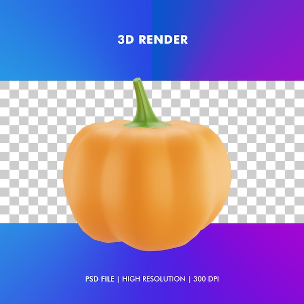 Ilustração de abóbora 3d isolada