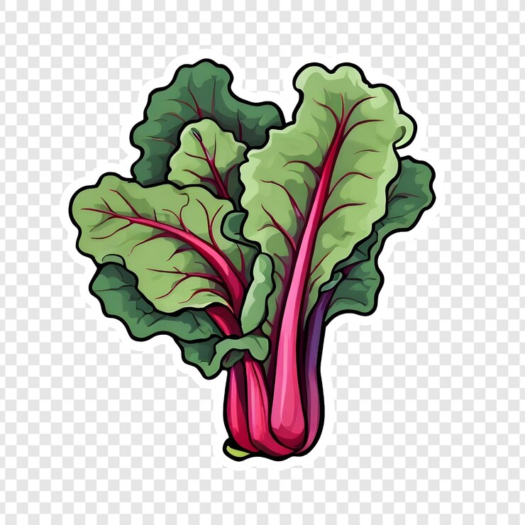 PSD ilustração de acordeia vermelha vibrante verdes folhosas alimentação saudável