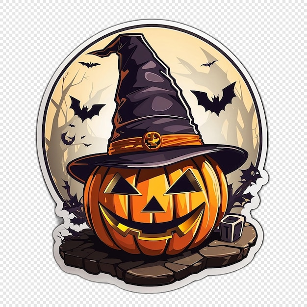 PSD ilustração de adesivo de halloween