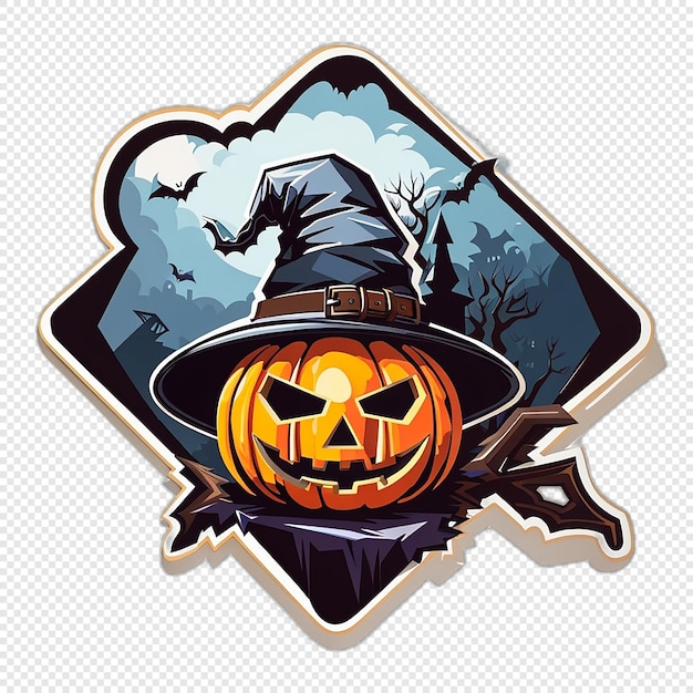 PSD ilustração de adesivo de halloween