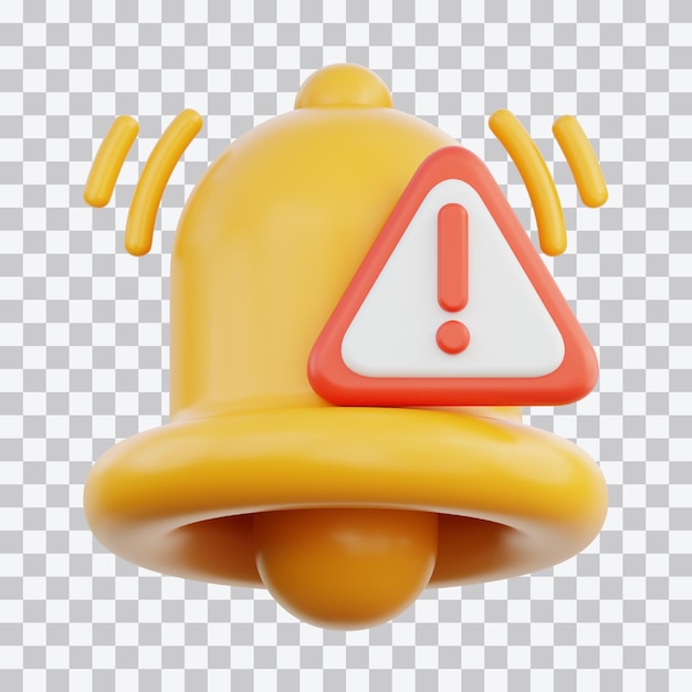 Ilustração de alerta de notificação 3d