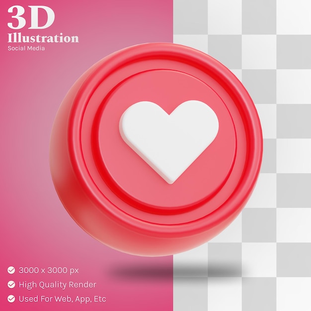 Ilustração de amor 3d