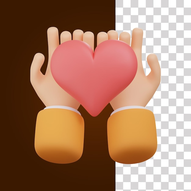 PSD ilustração de amor em 3d