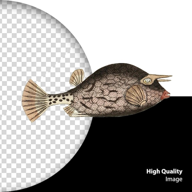 Ilustração de aquarela de peixe PSD isolada em um fundo transparente