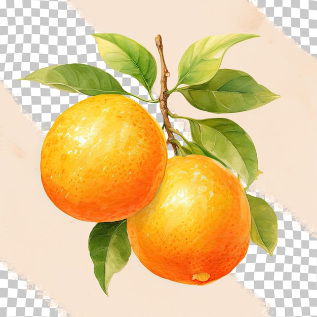 Ilustração de aquarela em laranja feita à mão