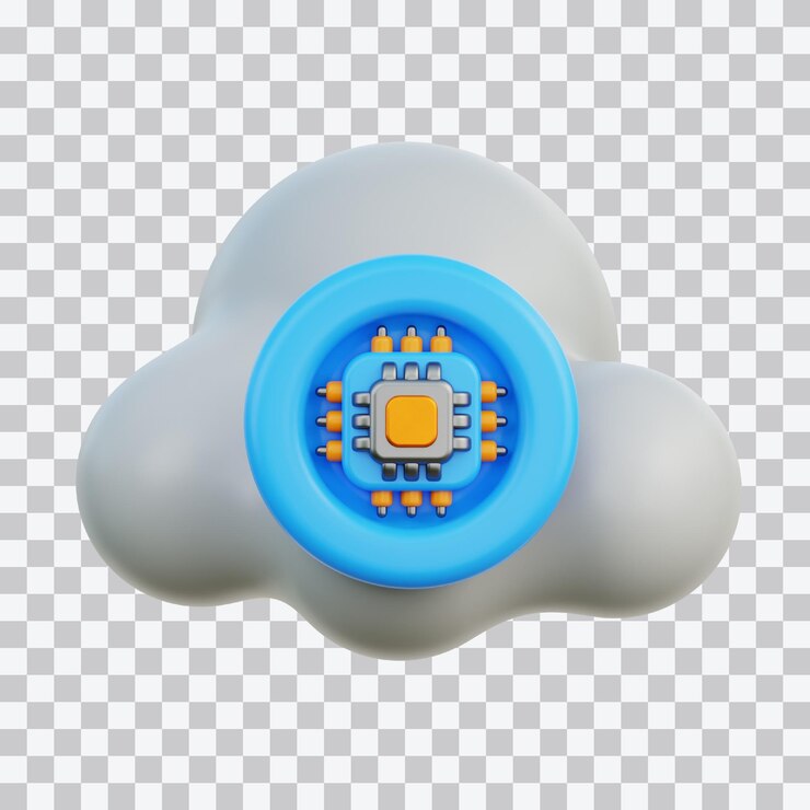 PSD ilustração de armazenamento em nuvem 3d