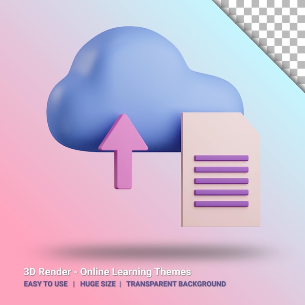 ilustração de arquivo de upload 3d com fundo transparente
