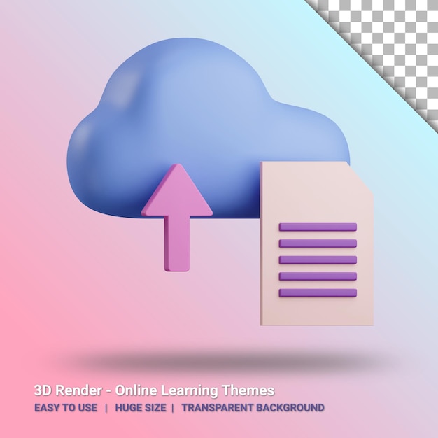 Ilustração de arquivo de upload 3d com fundo transparente