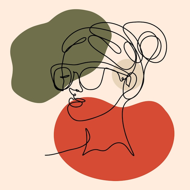 ilustração de arte de uma linha desenhada à mão rosto de mulher desenho de linha contínua