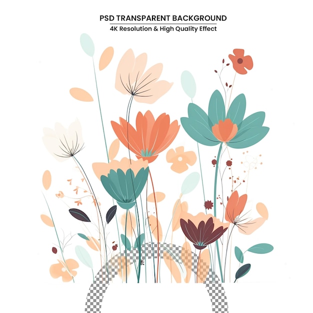 ilustração de arte vetorial plana de buquê de flores