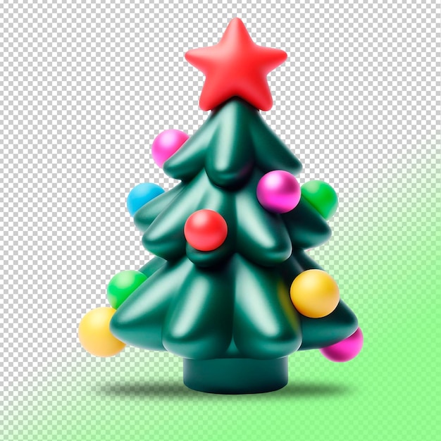 PSD ilustração de árvore de natal psd 3d em um fundo transparente