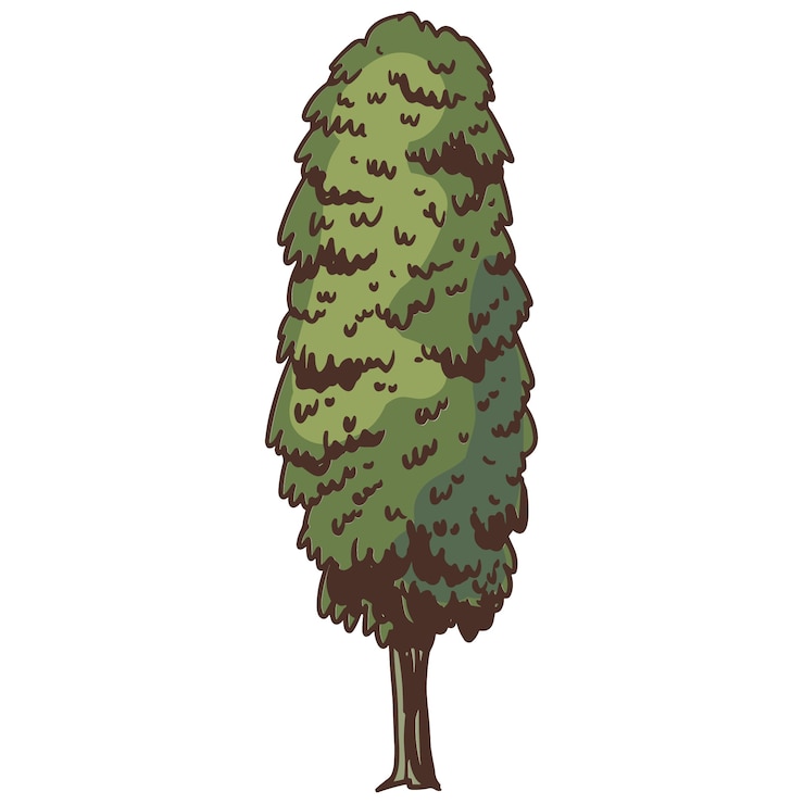 PSD ilustração de árvore desenhada à mão isolada