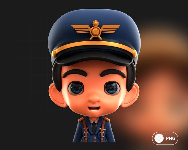 Ilustração de avatar 3d piloto masculino