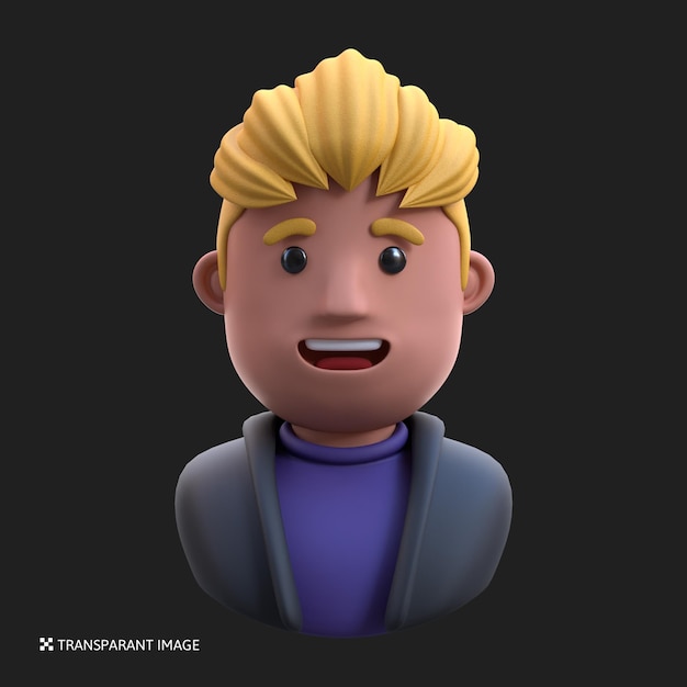 PSD ilustração de avatar de menino de desenho animado de renderização 3d