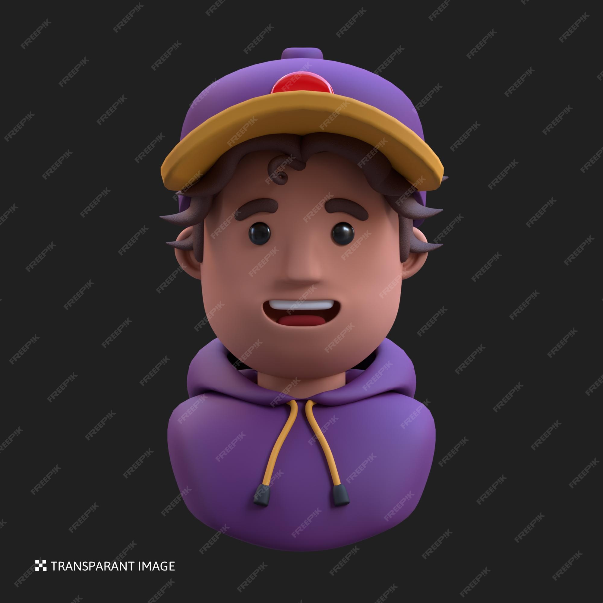 Ilustração de avatar de menino de desenho animado de renderização