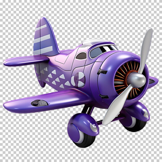 PSD ilustração de avião roxo isolada em fundo transparente