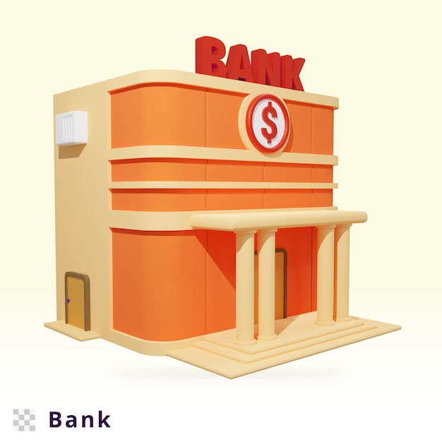 PSD ilustração de banco de renderização 3d