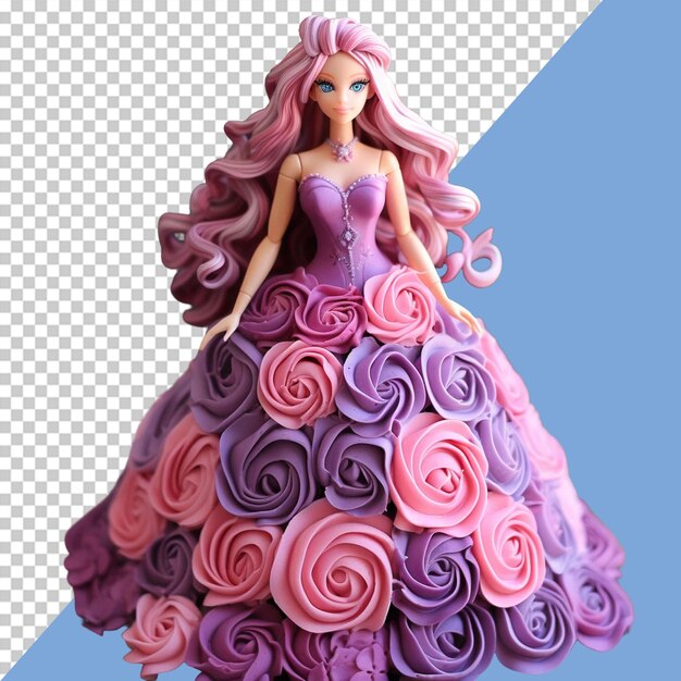 PSD ilustração de barbie doll cake png