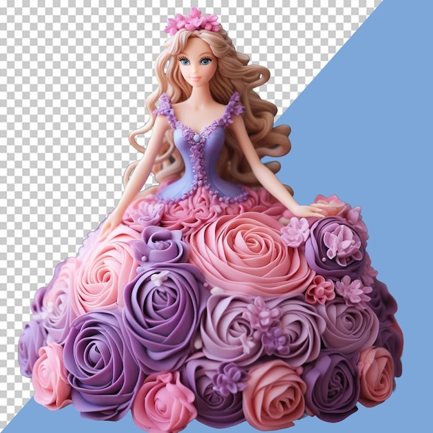 PSD ilustração de barbie doll cake png