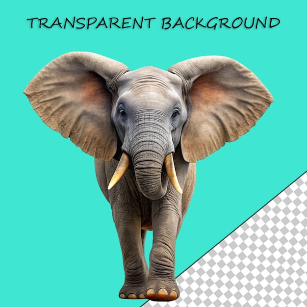 PSD ilustração de bebê de elefante em fundo transparente