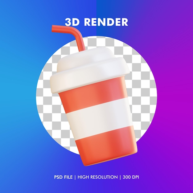 Ilustração de bebida 3d isolada