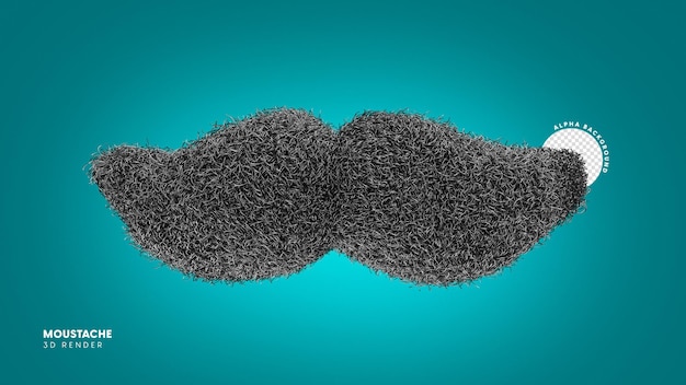 Ilustração de bigode 3d para composição do dia dos pais