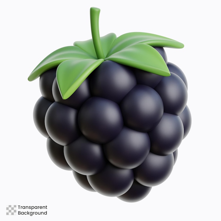 PSD ilustração de blackberry fruit 3d