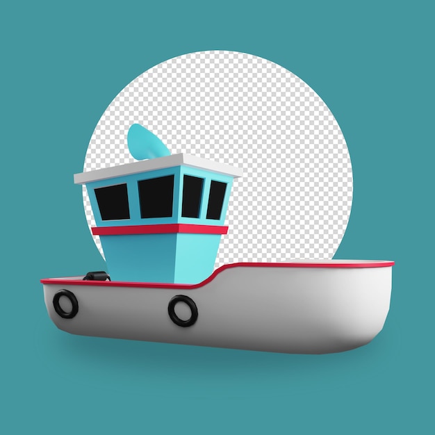 PSD ilustração de brinquedo de barco