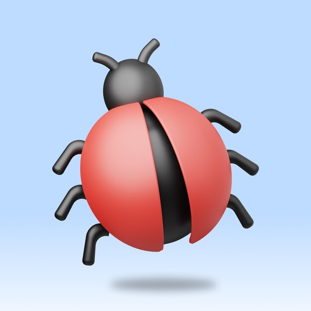 PSD ilustração de bug 3d