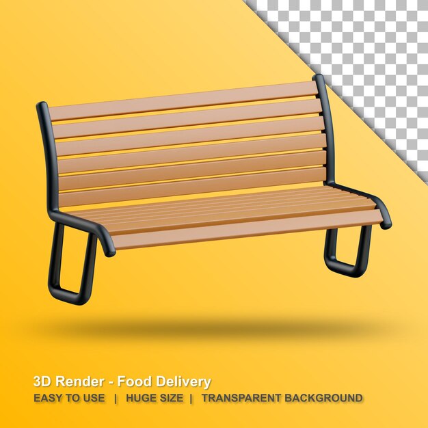 PSD ilustração de cadeira 3d com fundo transparente