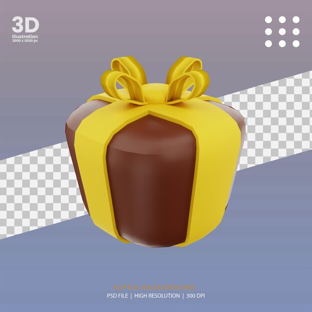 Ilustração de caixa de presente de ramadã renderizada em 3d