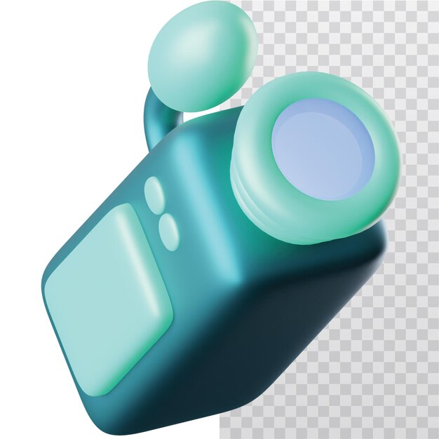 Ilustração de câmara de vídeo de ícone 3D