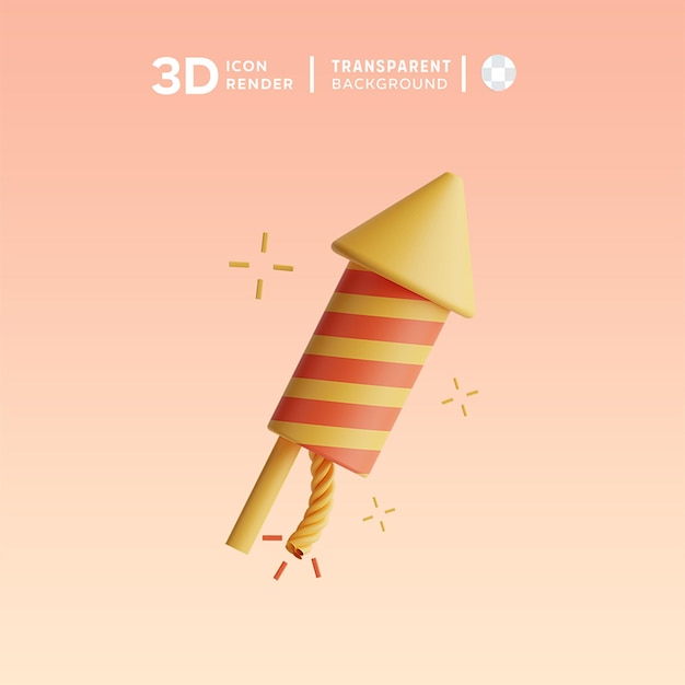 PSD ilustração de carnaval de fogos de artifício de ícone 3d