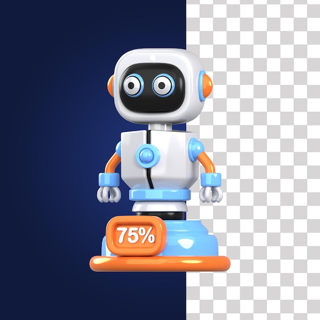 Ilustração de carregamento de robô 3d