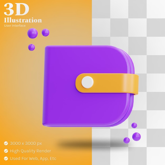 Ilustração de carteira 3d