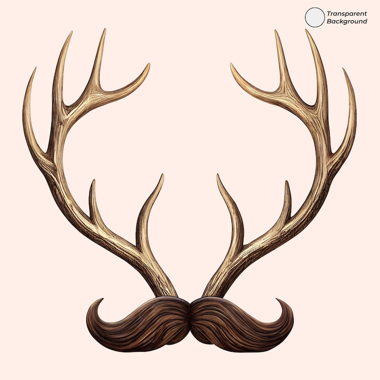 PSD ilustração de chifres e bigodes
