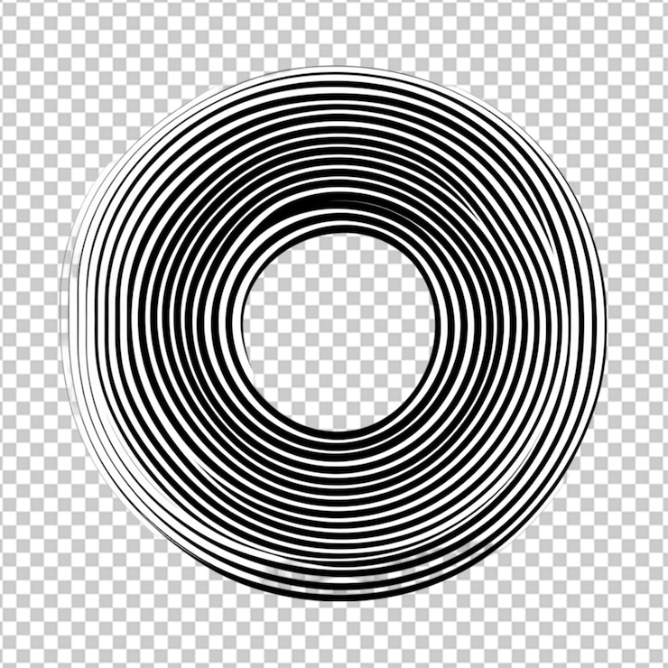 PSD ilustração de círculo espiral de design plano
