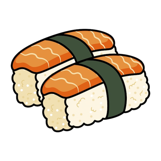 Ilustração de comida japonesa isolada