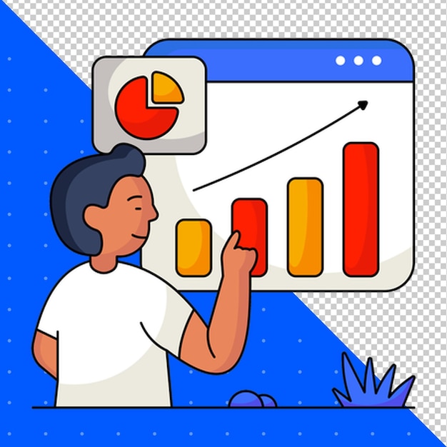 Ilustração de conceito de dados visuais Crescimento de negócios PNG Fundo transparente