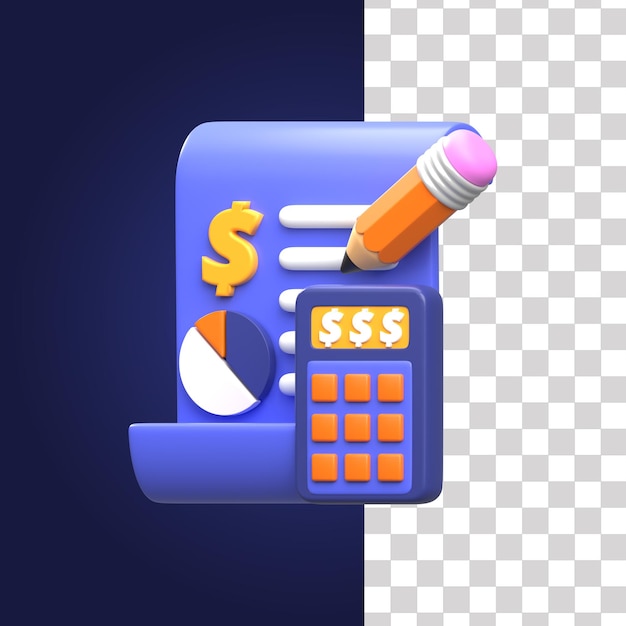 Ilustração de contabilidade 3D