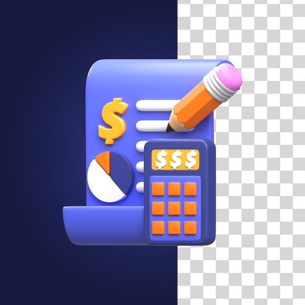 PSD ilustração de contabilidade 3d